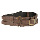 Maxbell Reusable PU Leather Waist Belt Costume Wrap Around Medieval Knight Belt Brown