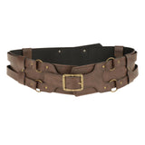 Maxbell Reusable PU Leather Waist Belt Costume Wrap Around Medieval Knight Belt Brown