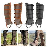 Maxbell Medieval Boots Shoes Cover Protective Adjustable Pirate Boots Tops Covers Brown