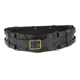 Maxbell Reusable PU Leather Waist Belt Costume Wrap Around Medieval Knight Belt Black
