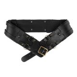 Maxbell Reusable PU Leather Waist Belt Costume Wrap Around Medieval Knight Belt Black