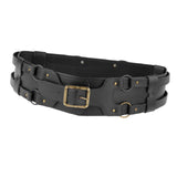 Maxbell Reusable PU Leather Waist Belt Costume Wrap Around Medieval Knight Belt Black