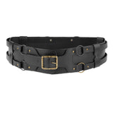 Maxbell Reusable PU Leather Waist Belt Costume Wrap Around Medieval Knight Belt Black