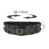 Maxbell Reusable PU Leather Waist Belt Costume Wrap Around Medieval Knight Belt Black