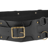 Maxbell Reusable PU Leather Waist Belt Costume Wrap Around Medieval Knight Belt Black