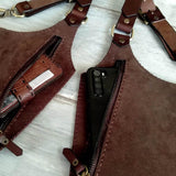 Maxbell Underarm Strap Wallet Pocket Purse Pack Riding Safety Phone Shoulder Pouch Brown