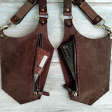 Maxbell Underarm Strap Wallet Pocket Purse Pack Riding Safety Phone Shoulder Pouch Brown