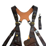 Maxbell Shoulder Harness Bag Case Wallet Underarm Bag Steampunk for Bike Motorcycle brown