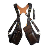 Maxbell Shoulder Harness Bag Case Wallet Underarm Bag Steampunk for Bike Motorcycle brown