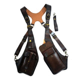Maxbell Shoulder Harness Bag Case Wallet Underarm Bag Steampunk for Bike Motorcycle brown