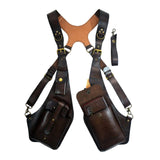 Maxbell Shoulder Harness Bag Case Wallet Underarm Bag Steampunk for Bike Motorcycle brown