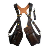 Maxbell Shoulder Harness Bag Case Wallet Underarm Bag Steampunk for Bike Motorcycle brown