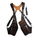 Maxbell Shoulder Harness Bag Case Wallet Underarm Bag Steampunk for Bike Motorcycle brown