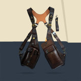 Maxbell Shoulder Harness Bag Case Wallet Underarm Bag Steampunk for Bike Motorcycle brown