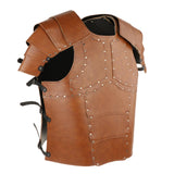 Maxbell PU Costume Cosplay Decors Men Women Gothic Steampunk Knight Body Armors Brown