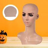 Maxbell Skinhead Cap Costume Fake Bald Head for Fancy Dress Halloween Men Ladies coffee