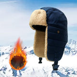 Maxbell Winter Bomber Hat Ski Caps Hiking Warm Windproof Unisex Trooper Trapper Hat Deep Blue