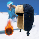 Maxbell Winter Bomber Hat Ski Caps Hiking Warm Windproof Unisex Trooper Trapper Hat Deep Blue