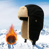 Maxbell Winter Bomber Hat Ski Caps Hiking Warm Windproof Unisex Trooper Trapper Hat Black