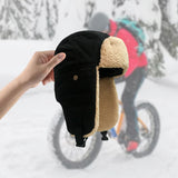 Maxbell Winter Bomber Hat Ski Caps Hiking Warm Windproof Unisex Trooper Trapper Hat Black