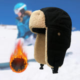 Maxbell Winter Bomber Hat Ski Caps Hiking Warm Windproof Unisex Trooper Trapper Hat Black