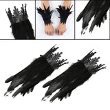 Maxbell Gothic Feather Choker Shoulder Wrap Cape Masquerade Party Shawl Shrug Faux wristband