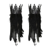 Maxbell Gothic Feather Choker Shoulder Wrap Cape Masquerade Party Shawl Shrug Faux wristband