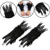 Maxbell Gothic Feather Choker Shoulder Wrap Cape Masquerade Party Shawl Shrug Faux wristband