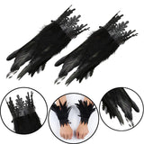 Maxbell Gothic Feather Choker Shoulder Wrap Cape Masquerade Party Shawl Shrug Faux wristband