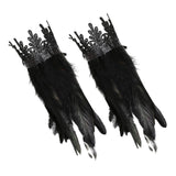 Maxbell Gothic Feather Choker Shoulder Wrap Cape Masquerade Party Shawl Shrug Faux wristband