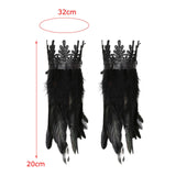 Maxbell Gothic Feather Choker Shoulder Wrap Cape Masquerade Party Shawl Shrug Faux wristband