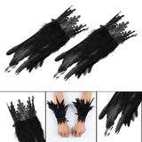 Maxbell Gothic Feather Choker Shoulder Wrap Cape Masquerade Party Shawl Shrug Faux wristband