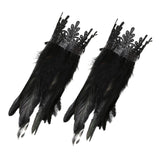 Maxbell Gothic Feather Choker Shoulder Wrap Cape Masquerade Party Shawl Shrug Faux wristband