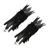 Maxbell Gothic Feather Choker Shoulder Wrap Cape Masquerade Party Shawl Shrug Faux wristband