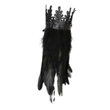 Maxbell Gothic Feather Choker Shoulder Wrap Cape Masquerade Party Shawl Shrug Faux wristband