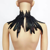 Maxbell Gothic Feather Choker Shoulder Wrap Cape Masquerade Party Shawl Shrug Faux scarf