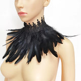 Maxbell Gothic Feather Choker Shoulder Wrap Cape Masquerade Party Shawl Shrug Faux scarf