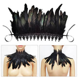 Maxbell Gothic Feather Choker Shoulder Wrap Cape Masquerade Party Shawl Shrug Faux scarf