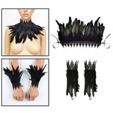 Maxbell Gothic Feather Choker Shoulder Wrap Cape Masquerade Party Shawl Shrug Faux scarf