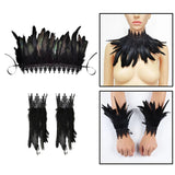 Maxbell Gothic Feather Choker Shoulder Wrap Cape Masquerade Party Shawl Shrug Faux scarf