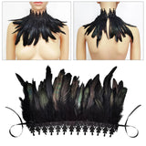 Maxbell Gothic Feather Choker Shoulder Wrap Cape Masquerade Party Shawl Shrug Faux scarf