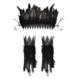 Maxbell Gothic Feather Choker Shoulder Wrap Cape Masquerade Party Shawl Shrug Faux scarf