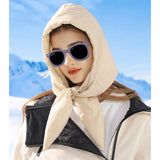 Maxbell Winter Fashion Headscarf Warm Windproof Neck Warmer Neck Scarf Hoodie Hat Beige