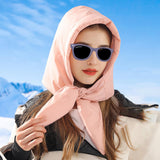 Maxbell Winter Fashion Headscarf Warm Windproof Neck Warmer Neck Scarf Hoodie Hat Pink