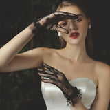 Maxbell Ladies Lace Gloves Versatile Formal Summer Female for Evening Dresses