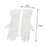 Maxbell Women Bridal White Gloves Lace Gloves Breathable for Dinner Party Gown