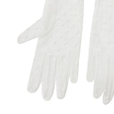 Maxbell Women Bridal White Gloves Lace Gloves Breathable for Dinner Party Gown