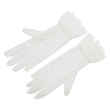 Maxbell Women Bridal White Gloves Lace Gloves Breathable for Dinner Party Gown