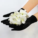Maxbell Fashion Short Velvet Gloves Full Finger Wrist Length for Party Opera Women