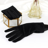 Maxbell Fashion Short Velvet Gloves Full Finger Wrist Length for Party Opera Women